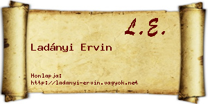 Ladányi Ervin névjegykártya